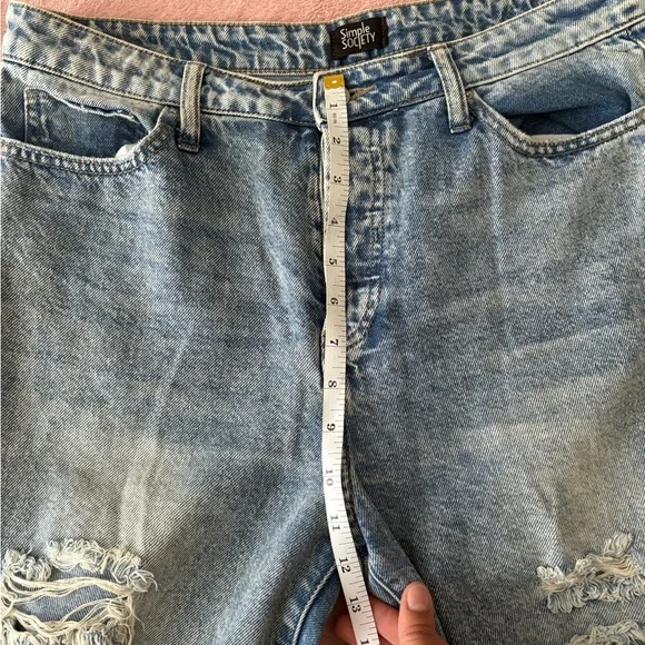 Simple Society Distressed Light Blue Boyfriend Jeans - Picture 11 of 12